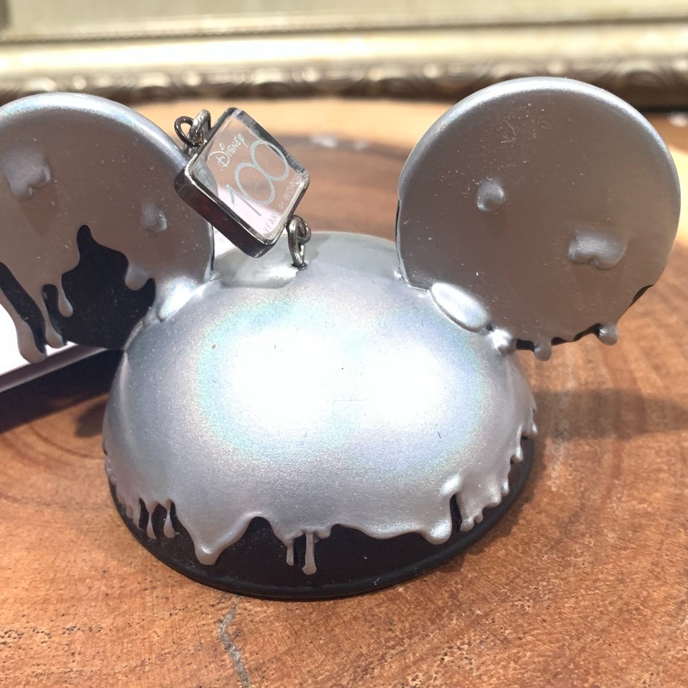 Disney Mickey Ears Hat Ornament - Disney100 - Silver Melting Chocolate NEW - Picture 6 of 7